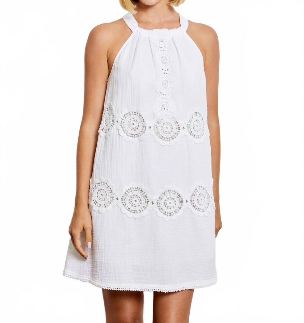 NEW DESIGN HISTORY women's gauze dress in white
